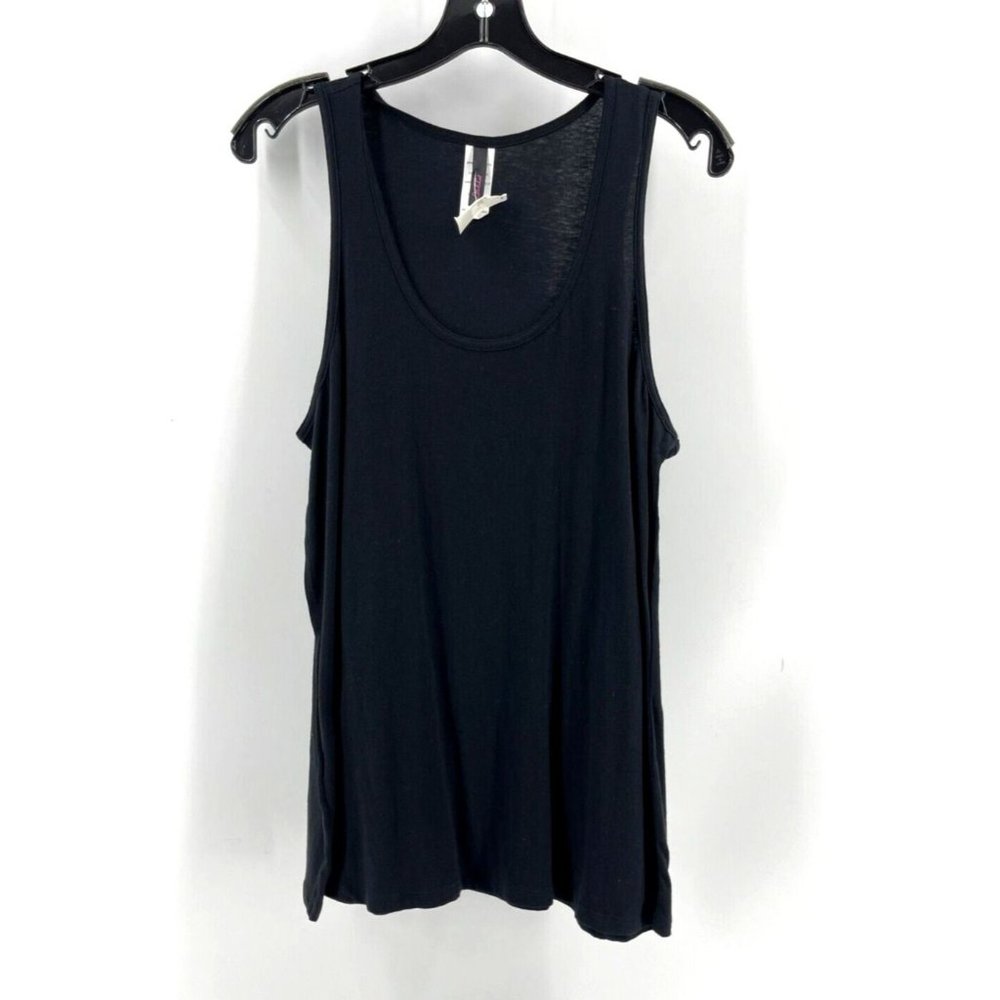 NWT EttelLut 100% Cotton Sleeveless Black Top Shirt Tank Size Large